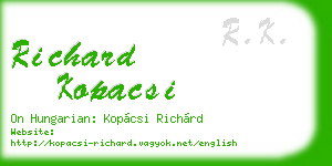 richard kopacsi business card